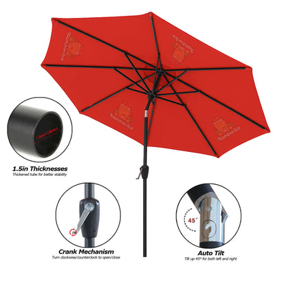 Full Color 9' Commercial Aluminum Market Umbrella With Push Button Tilt / Crank
