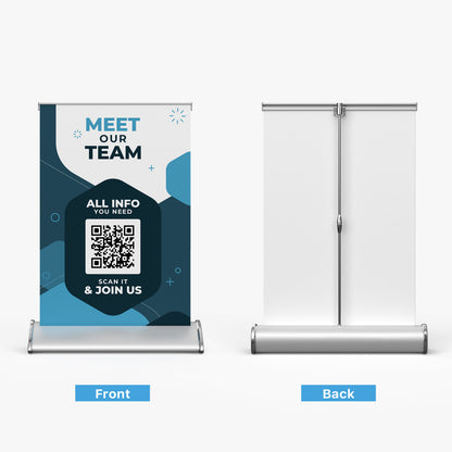 Tabletop Retractable Banner - Silver Base