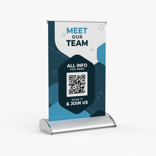 Tabletop Retractable Banner - Silver Base