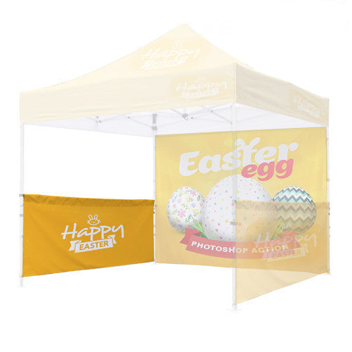 canopy tent with decorative elements on a white background