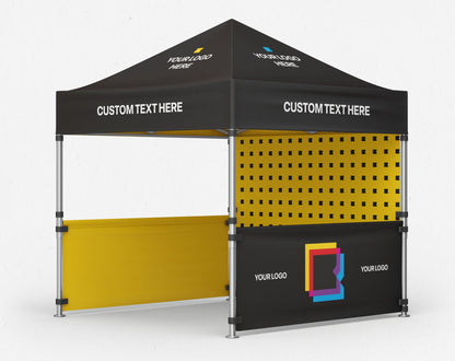 Custom 10x10 ft Pop-Up Canopy Tent with back wall and 2 sides walls for trade shows